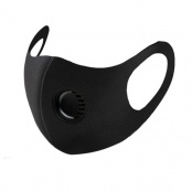 Защитная маска многоразовая неопреновая с клапаном (черная), уп/1 шт.