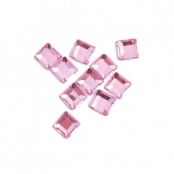 Стразы квадрат (розовые), пластик, 20 шт, d.2.5 мм
