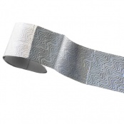 Фольга цветная (переводная) - серебро с голографическим волнами, 1 метр, № 104
