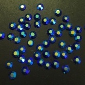 Стразы SS6, стекло (синие голография), 50 шт.