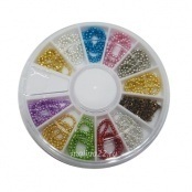 Карусель-микс цветных цепочек для дизайна ногтей, 12 цветов