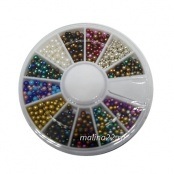 Карусель-микс Шарики разноцветные для дизайна ногтей, 12 цветов
