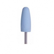 Фреза полировщик силиконовый (цилиндр закругленный большой, мягкий абразив). голубой, 10 мм
