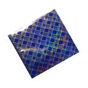 Фольга цветная (переводная) - синяя с голографическим рисунком--ромбы, 1 метр, № 39