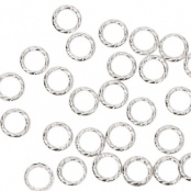 Колечки металлические для дизайна уп/10шт (серебро резные) арт 106227
