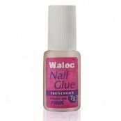 Клей Waloc для типсов и ремонта ногтей с кисточкой (прозрачно-розовый) 7 гр