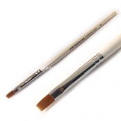 Кисть для геля "VOG" № 6 flat (нейлон) высокое качество, перламутровая ручка, Япония