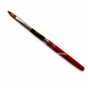 Кисть для акрила №10 искусственный материал (красная съемная металлическая ручка) 