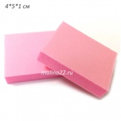 Баф прямоугольник широкий 100/180 грит (розовый) 40*50*10 мм
