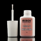 Клей MXBON для типсов и ремонта ногтей 7 гр (прозрачно-розовый) с кисточкой, Тайвань