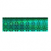 Фольга цветная (переводная) - зеленый голографический орнамент, 1 метр, № 160