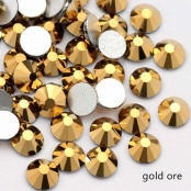 Стразы SS3-SS10, стекло (Gold ore), в разных ячейках, 1440 шт.